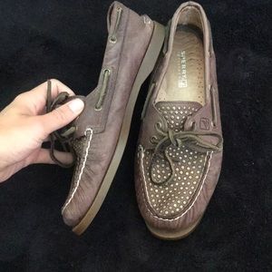 Leather Sperry top-Sider studded loafers sz 8.5